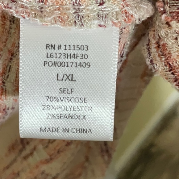 C Tan/Coral/Muave Striped Cardigan - L/XL - Picture 4 of 5